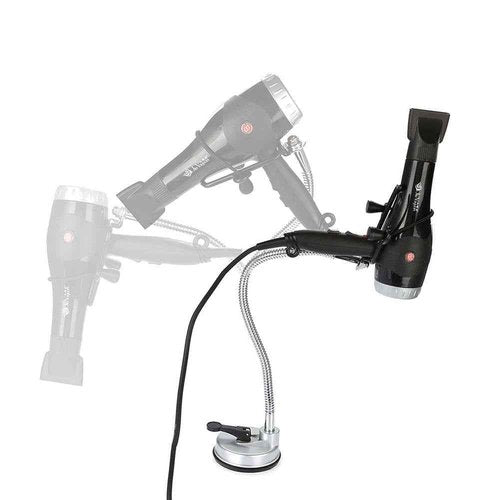 Hands Hair Dryer Holder,360 Degrees Rotation Hairdryer Stand, Stainless Hair Dryer Hands Holder with Suction Up for Glass Desktop Smooth