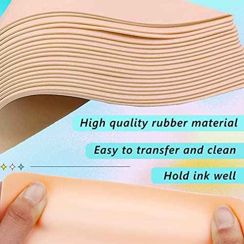 15Pcs Tattoo Fake Skin Blank Tattoo Skin Practice 7.4¡¿5.6in Double-Side Use Microblading Eyebrow for Beginners and Artist Supplies Kit