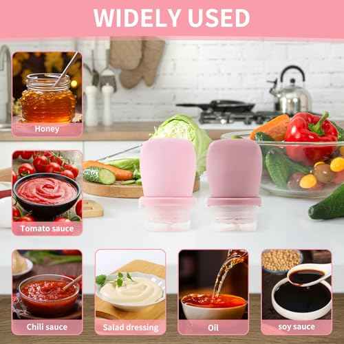 4 Pack 1oz Silicone Travel Bottles Leak Proof Squeeze Bottles For Toiletries Shampoo Conditioner Lotion Salad Dressing Travel Size Containers