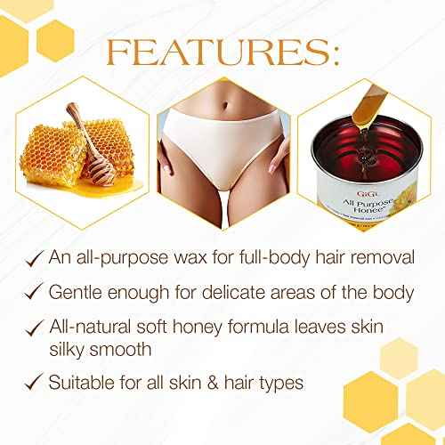 GiGi All Purpose Honee Hair Removal Soft Wax for All Skin and Hair Types, 14 oz