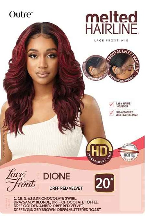 Outre Synthetic Melted Hairline HD Lace Front Wig - DIONE (Color:DRFF RED VELVET)