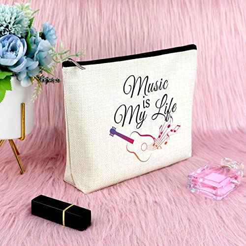 Music Lover Gift for Teen Girls Makeup Bag Music Gift for Women Daughter Appreciation Gift for Music Teacher Singer Cosmetic Bag Musician Birthday Gift Graduation Christmas Gift Travel Cosmetic Pouch