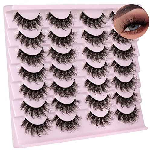 14 Pairs Wispy Mink Lashes False Eye Lashes Natural Look 5D Volume 16mm Fake Eyelashes Pack by TNFVLONEINS