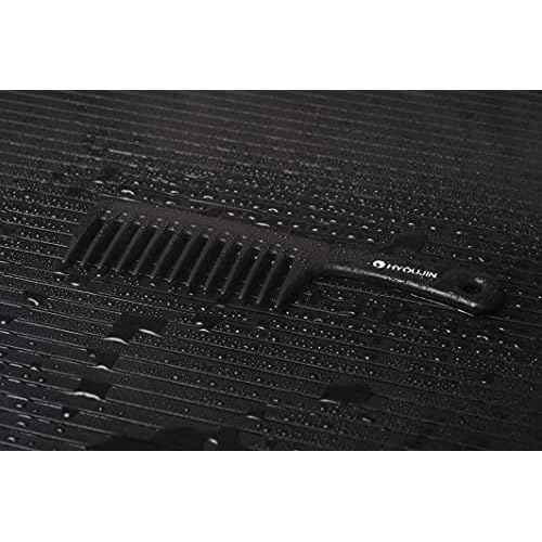 HYOUJIN Black Large Wide Tooth Detangler Paddle Brush - Best Styling Comb for Curly, Wet, Long Hair