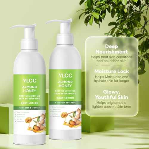 VLCC Almond Honey Body Lotion | with Deep Nourishing & Skin Enhancing Properties | Gives Supple, Moisturized, & Youthful Skin | 11.83 Fl Oz/350 ml (Pack of 2)