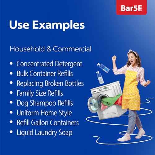 Bar5F Pump Bottle 32-Ounce 1-Liter Empty for Shampoo Conditioner Body Wash Lotion BPA-Free Crystal-Clear (Pack of 1)