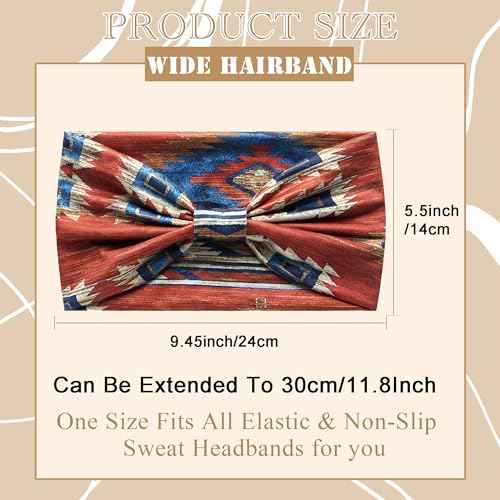 Boho Headbands For Women Wide Bandana Head Bands African Turban Head Wraps Knotted Hair Bands Elastic Headband Non Slip Sweatband Yoga Running Hair Accessories For Women Teen Girls 4 Pcs