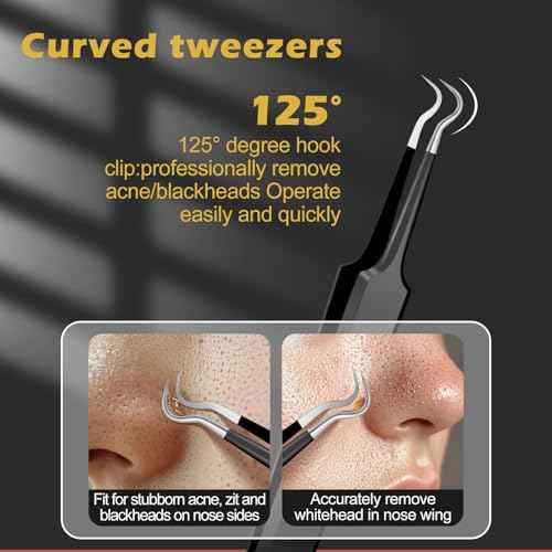WSYUB Professional Blackhead Tweezers and Ingrown Hair Tweezers, Stainless Steel Blackhead Remover Tools, Tweezer for Women Facial Hair