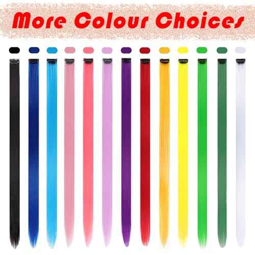 20 PCS Red Hair Extensions Clip in - 22 Inch Colored Hair for Women Girls Kids - Perfect for Parties, Cosplay, Halloween