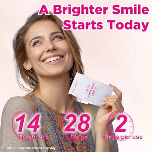 CALLSMILE Teeth Whitening Strips - 14 Treatments Enamel Safe, Professional Teeth Whitening with Non-Slip Dry Strip Technology, Deep Stains Removal, No Sensitivity, Mint (28 Strips)