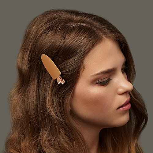 minihope 12 pieces No Bend Hair Clips, No Crease Curl Pin Clips for Makeup Application£¬2022 style, non-slip.Hair won't get caught between plastic attached to metal. (Morandi)¡¦