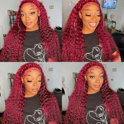 99j Bundles Human Hair Burgundy Kinky Curly 3 Bundles 12 14 16 inch Vinmdonm Red Hair Bundle Brazilian Unprocessed Virgin Remy Hair Extensions