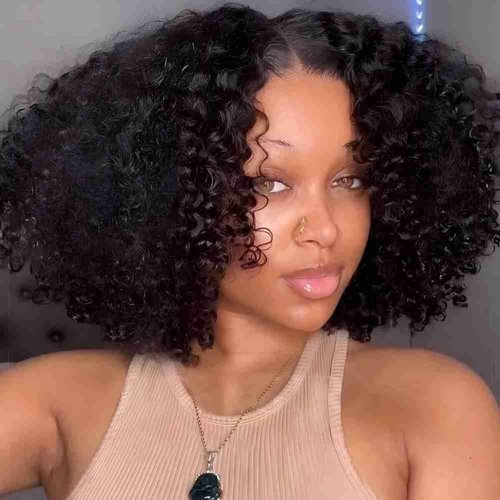 ISEE Glueless Wigs Human Hair Pre Plucked Pre Cut Ready to Wear Glueless Bob Wigs for Black Women 7x5 HD Lace Closure Wigs Human Hair 180% Density 14 Inch