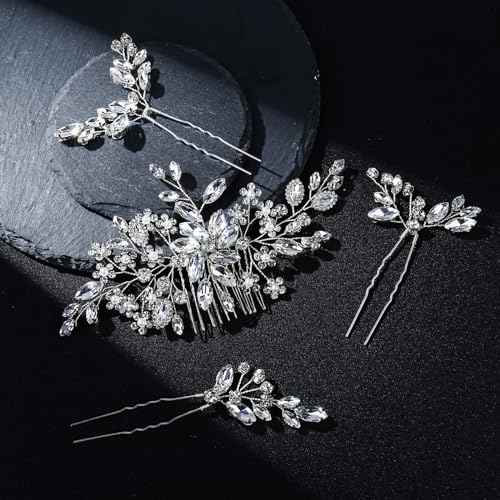 Wedding Hair Accessories: Bridal Headpiece With Hair Piece for Brides (Silver)