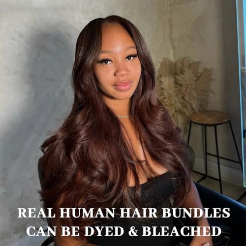 14 16 18 Inch Real Human Hair Bundles Body Wave 3 Bundles Unprocessed Natural Black Remy Body Wave Brazilian Virgin Cambodian Hair Wavy, 1b, No Tangle No Shedding, True to Length