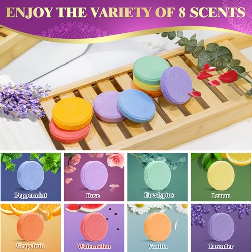 Shower Steamers Aromatherapy, Birthday Gifts for Women Mom Teen Girls, SPA Relaxation Shower Bombs, Bath Bombs Cosmetic Bath Salts, Christmas Stocking Stuffers White Elephant Gift for Adults