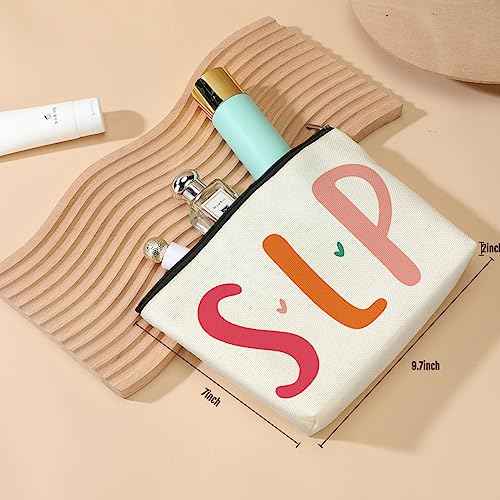DJHUNG Speech Therapy Cosmetic Bag SLP Gifts Makeup Bag Speech Pathologist Gifts Speech Language Pathology Gifts for Women Friends Sister Birthday Christmas Thanksgiving Thank You Gifts