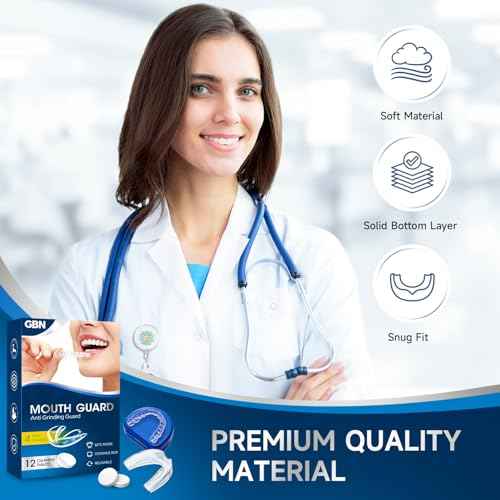 GBN Mouth Guard for Grinding Teeth at Night - Custom Fit Night Guards - Comfortable Mouth Guard for Sleeping, Nightguard, Mouthguard Includes 2 Sizes, 12 Cleaning Tablets