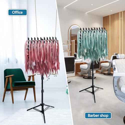 Braiding Hair Rack Standing Extension Holder Hanger, 144 Pegs Divider for Separator Stand Display (Black)