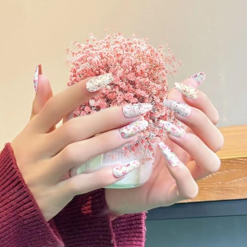 DANNEASY 10 Rolls Flower Nail Art Foil Transfer, Floral Spring Aurora Nail Stickers Foil Sheets, Starry Sky Nail Foils, Holographic Manicure Decals for Women Girls Manicure Tips Supplies