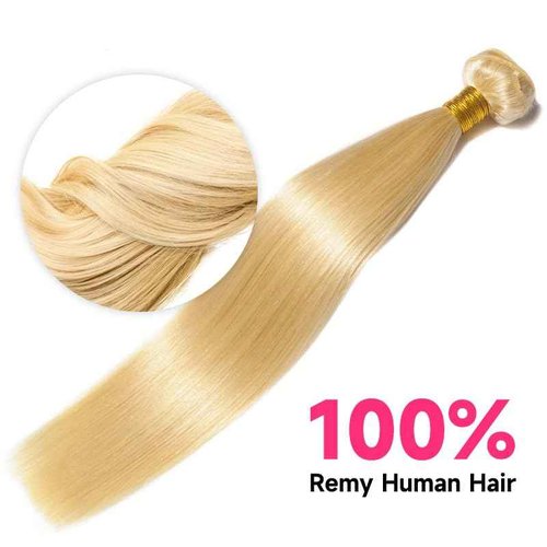 HC 613 Bundles Human Hair 30 Inch Blonde Straight Bundles 100% Unprocessed 10A Grade Brazilian Virgin Human Hair Bundles 1 Bundle Human Hair 613 Blonde Bundle (Single Bundles Human Hair)
