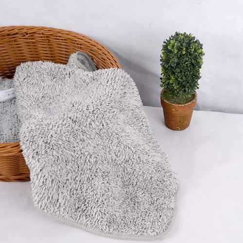 SINLAND Microfiber Face Towels Ultra Soft Facial Washcloths Face Cloth for Bath 12Inch x 12Inch 6 Pack Grey