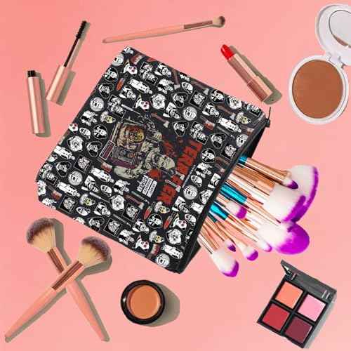 KUIYAI Clown Movie Merchandise Cosmetic Bag Horror Movie Fans Gifts Halloween Scary Clown Makeup Bag Spooky Season Gift (TerrifierMupBlk)
