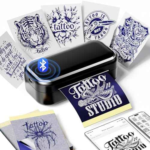 Tattoo Stencil Printer, TP31 Mini Thermal Tattoo Printer Machine with 30pcs Transfer Paper, Bluetooth Stencil Printe for Temporary Tattoos, Artists & Beginners, Compatible with Smartphone & Tablet