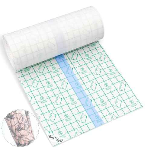 Tattoo Aftercare Bandage Roll 6" x 9 Yard, Tattoo Supplies Waterproof Bandages, Second Skin Cover Up Tape, Skin Repair Initial Healing Transparent Film, Latex Free Wrap