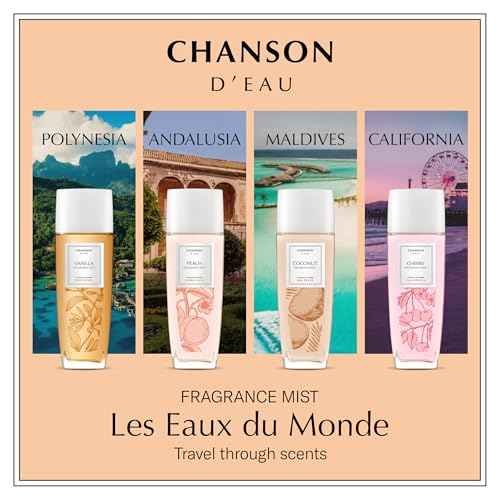 Chanson Coconut Hair & Body Mist for Women 2.5 fl oz (Pack of 1), Notes of Pear, Coconut Water, and Sandalwood, Women's Fragrance, Long Lasting, Everyday Fragrance, Travel Size