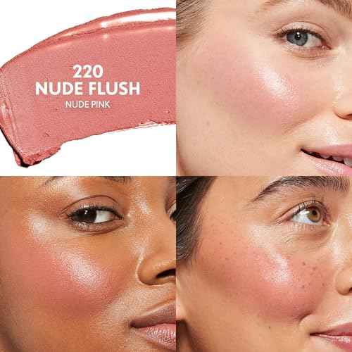 CoverGirl Trublend Skin Enhancer Blush Balm Stick, 220 Nude Flush, Vegan Formula, Easy to Use, Glides on Effortlessly, Non-Greasy, Doesn't Crease, 0.21oz