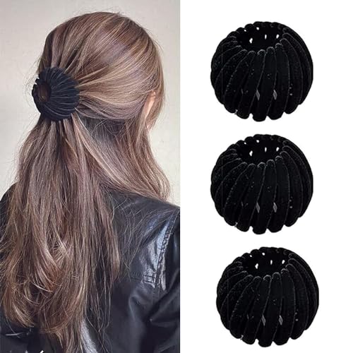 3PCS Bird Nest Magic Hair Clip,Birds Nest Hair Clips for Women,Hair Bun Maker Ponytail Holders for Thick Thin Hair