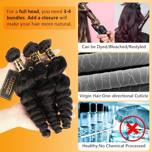 QTHAIR 16A Grade Brazilian Loose Wave Hair Bundles 28 Inch 100% Virgin Unprocessed Brazilain Hair Extensions 100g a Pack Cheap Long Hair Weave Natural Color