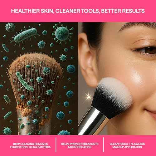3-in-1 Electric Makeup Brush Cleaner & Dryer ? Automatic Washer, Fast Air-Dry & Holder Stand ? Cleans Brushes & Sponges, Portable Wireless USB-Rechargeable, Gentle on Bristles, Vanity & Travel Device
