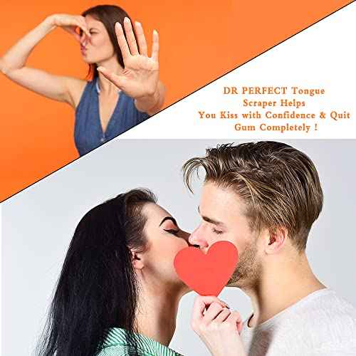 DR PERFECT Soft Tongue Brush Scraper Cleaner Helps Fight Bad Breath Clean Your Tongue Without Hurt Pack Of 4 (GREEN PURPLE BLUE PINK)