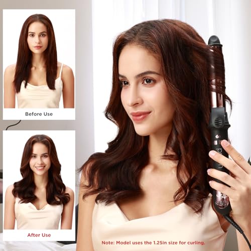 Prizm 1.25inch/32mm Automatic Curling Iron for Big Curler, Rotating Curling Wand Up to 450¡ÆF, LCD Display, Auto-Shut Off & Dual Voltage, Negative Ion