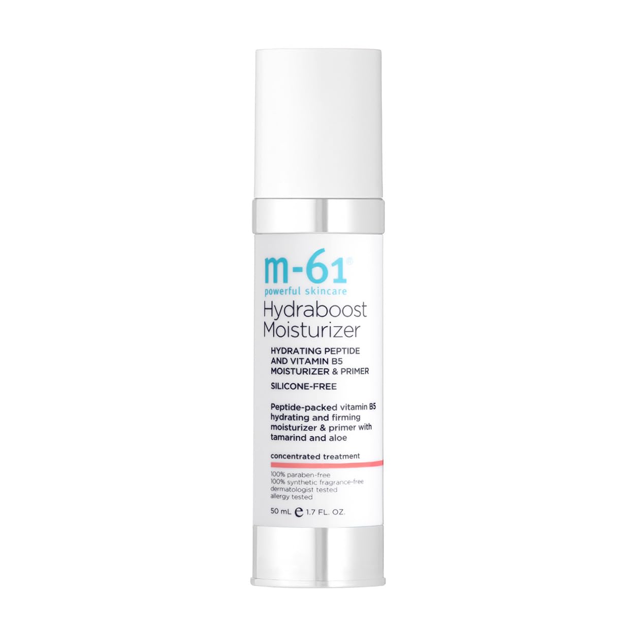m-61 Hydraboost Moisturizer | Multi-Purpose, 2-in-1 Moisturizer + Primer With Hyaluronic Acid, Peptides And Vitamin E. Silicone Free. Hydrating and Firming. For All Skin Types - 1.7 Fl Oz