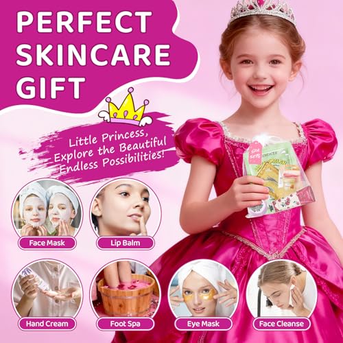 56Pcs Spa Party Supplies Set,Including 8 Spa Kits with Facial Masks Eye Patches Hand Cream Lip Balm Foot Bath Bombs,Ideal Gift for Sleepover,Spa Day,Slumber & Birthday Party Favors