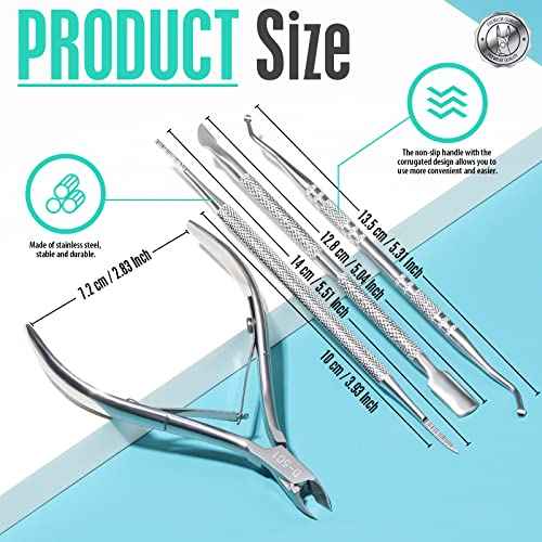FANDAMEI Ingrown Toenail Removal Kit, Pedicure Tools, Nail Care Kit, Cuticle Trimmer, Nail Cuticle Nippers, Cuticle Kit Stainless Steel, Cuticle Clippers, Cuticle Pushers, Manicure Kit, Pedicure Kit