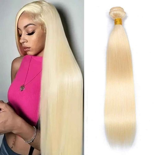 613 Bundles Human Hair 30 Inch Straight Blonde Bundles Human Hair 100% Unprocessed 12A Grade Brazilian Virgin Raw Hair Quick Weave 1 Bundles Blonde Hair Extensions for Women