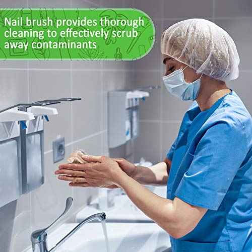 Konex Non-Slip Wooden Two-Sided Nail Brush for Cleaning Fingernails - Nail Scrubber with Natural Boar Bristle - Essential for Daily Use