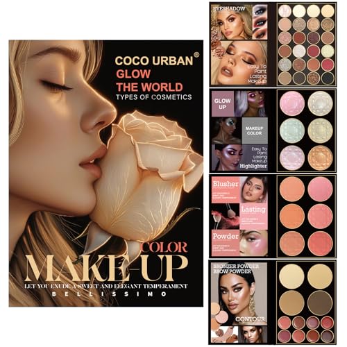 All In One Makeup Gift Kit - Ultimate Color Combination for Women Full Kit 48 Eyeshadow, 12 Lip Gloss, 6 Blusher, 6 Concealer, 6 Highlighter, 78 Colors Makeup Palette Cosmetics Kit (A)