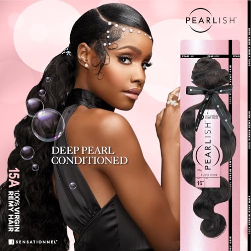 Sensationnel Pearlish bundle human hair - euro body deep pearl conditioned 15a soft remy beauty supply sew in or glue on bundles (22 Inch, NATURAL/BLACK)