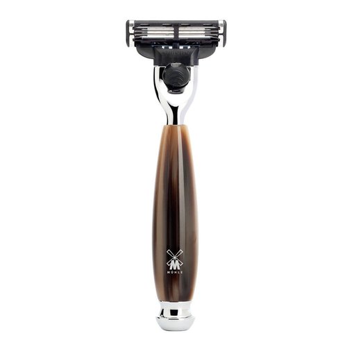 MÜHLE Vivo Shaving Razor (Compatible with Gillette Mach3, Horn Brown)