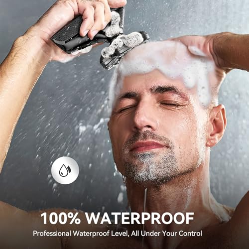 7D Head Shavers for Bald Men - 5 in 1 kensen Electric Head Hair Shaver, Head Electric Razor with Nose Hair & Beard Trimmer Cordless Rechargeable IPX6 Waterproof Wet Dry LED Display Gifts Travel Case