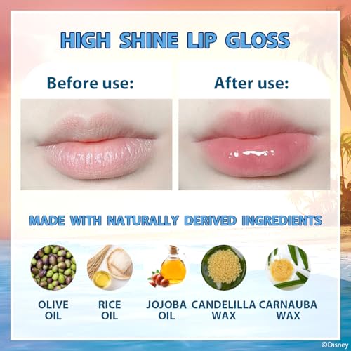 Moana 2 Cosmetic Makeup Set for Girls with Lip Gloss Nail Polish Nail Stickers 11 Pcs | Perfect for Parties Sleepovers Makeovers | Birthday Gift for Girls by Townley Girl