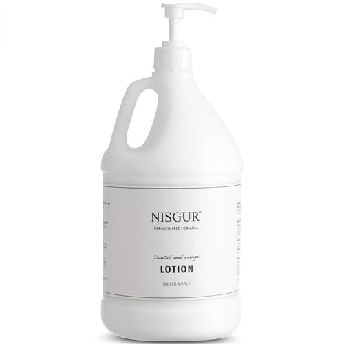NISGUR Hotel Body Lotion in Gallon Size 1 Gallon Each Total 2 Gallon Jugs with Extra Pump Dispenser to Refill Wall-mounted and Stand Dispenser Aloe vera, Green Tea Extract Infused Hotel Toiletries