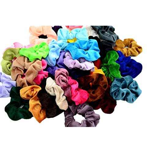 Chloven 45 Pcs Hair Scrunchies Velvet Elastics Hair Bands Scrunchy Hair Ties Ropes Scrunchie for Women Girls Hair Accessories - Great Gift for Holiday Seasons