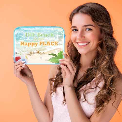 Beach Lover Gifts for Women Girl Makeup Bag Summer Toiletry Bag Beach Themed Present Funny Vacation Gifts Birthday Christmas Graduation Present for Daughter Sister Mom Aunt Cosmetic Pouch