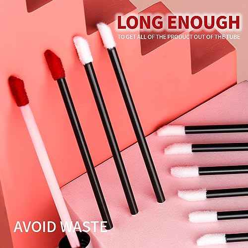 Teenitor Mascara Wands, Disposable Mascara Wand 200pcs, Lip Applicators Disposable Mascara Makeup Applicator Lipgloss Lip Brush Mascara Brush Lipstick Tester Wands Black